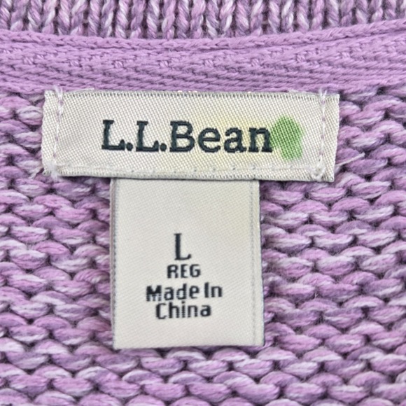 LL Bean Cardigan Sweater Women's Large Lavender Cottagecore Prairie Preppy - Picture 3 of 10